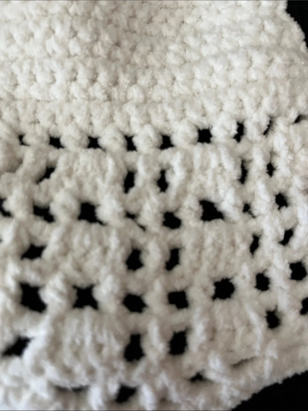 Martha Stewart Black Throw with White Crochet Ghost